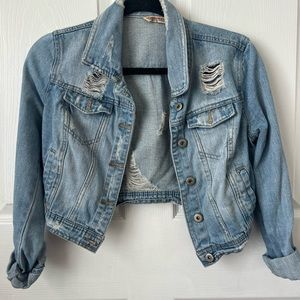 cropped jean jacket